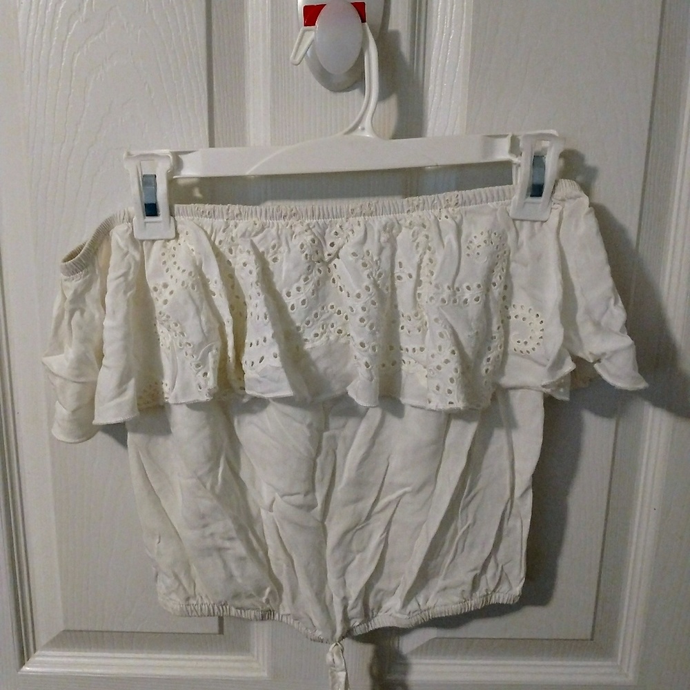 off shoulder white crop top